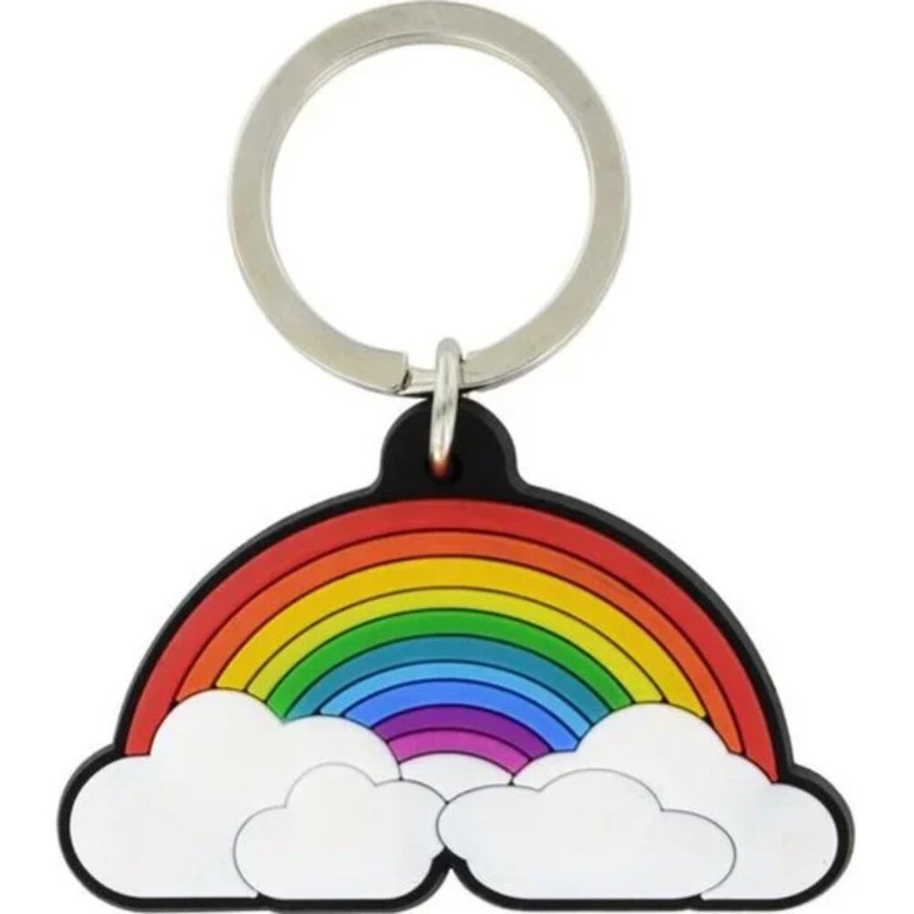 Retro Puffy Rainbow Keychain